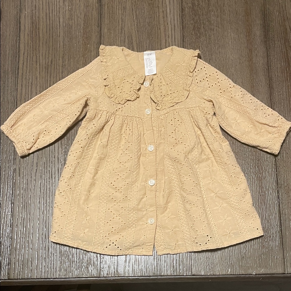 H&M Kids Tan Eyelet Dress